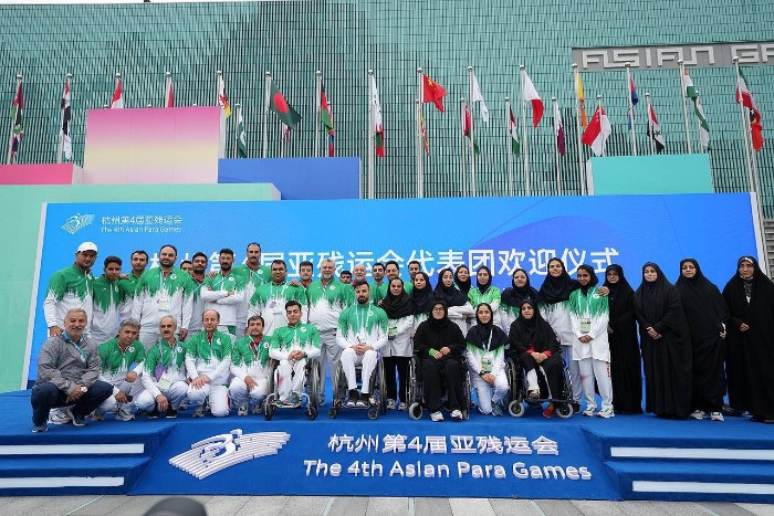 پرچم ایران در دهکده بازی‌های پاراآسیایی هانگژو به اهتزاز درآمد