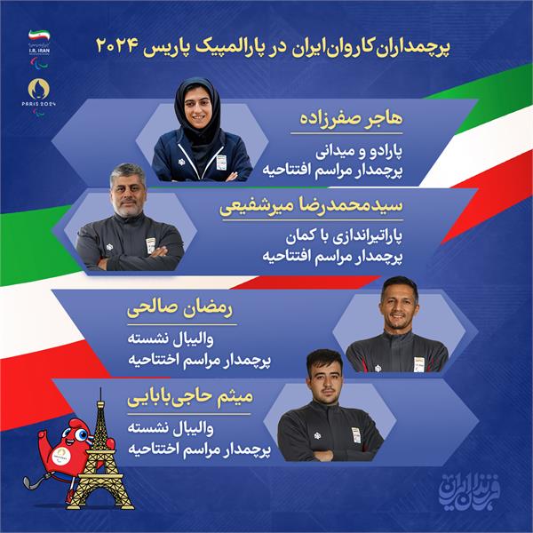 پرچمداران ایران در مراسم افتتاحیه و اختتامیه پارالمپیک پاریس