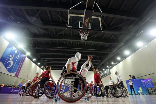 پیروزی تیم ملی زنان بسکتبال با ویلچر ایران مقابل تیم لائوس در بازی های پاراآسیایی هانگژو 15