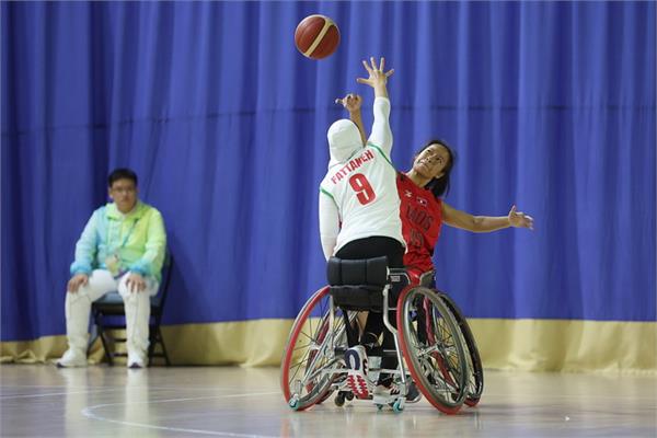 پیروزی تیم ملی زنان بسکتبال با ویلچر ایران مقابل تیم لائوس در بازی های پاراآسیایی هانگژو 2