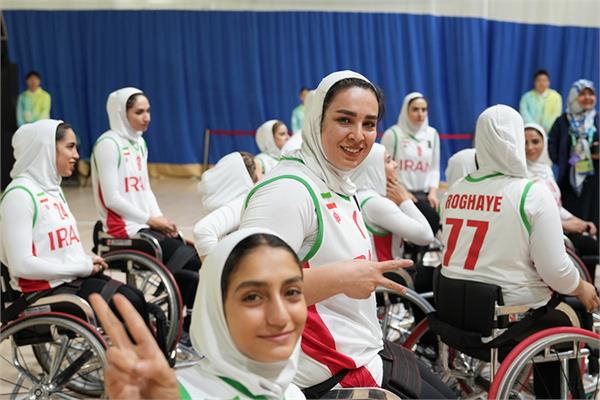 پیروزی تیم ملی زنان بسکتبال با ویلچر ایران مقابل تیم لائوس در بازی های پاراآسیایی هانگژو 1