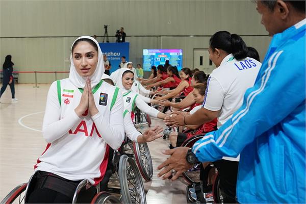 پیروزی تیم ملی زنان بسکتبال با ویلچر ایران مقابل تیم لائوس در بازی های پاراآسیایی هانگژو 21