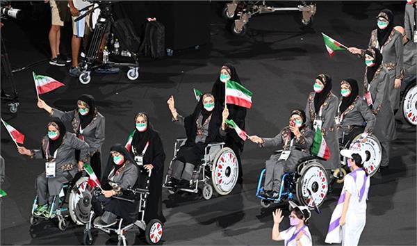 رژه کاروان پارالمپیک ایران در مراسم افتتاحیه بازی های پارالمپیک توکیو 2020