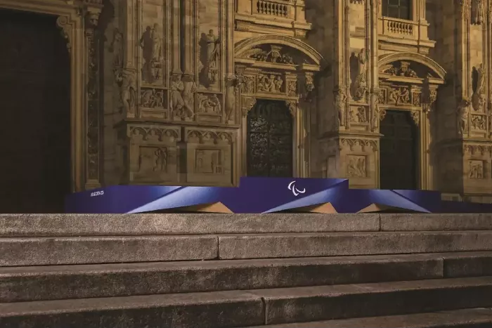 رونمایی از سکوی مدال بازی های زمستانی میلان و کورتینا ۲۰۲۶/ طراحی ایتالیایی در خدمت ورزش فراگیر