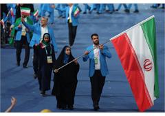 Team Iran Marches During the Opening Ceremony of the Hangzhou APG